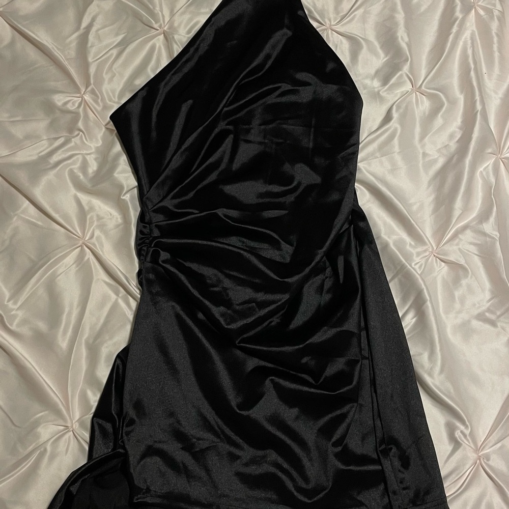 Elegant Black Satin Dress
